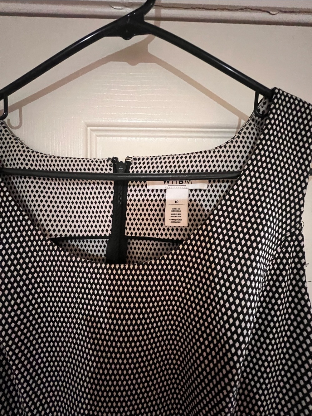 White House Black Market Black and White Patterned Dress